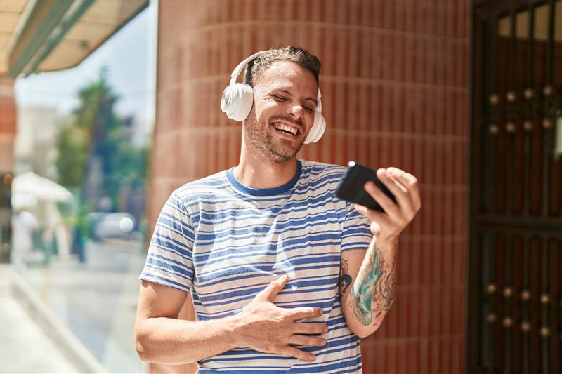 Employee enjoying life