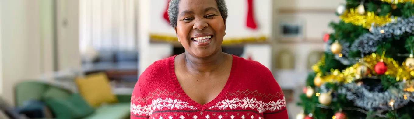 Happy woman as Christmas