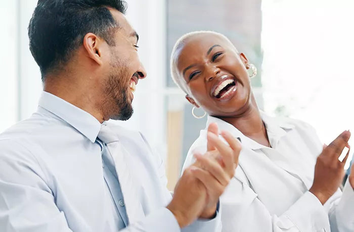 Professional people clapping
