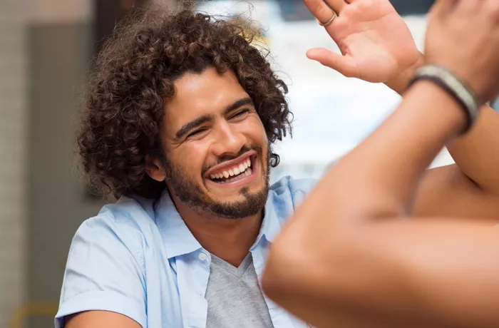 high five happy employees 