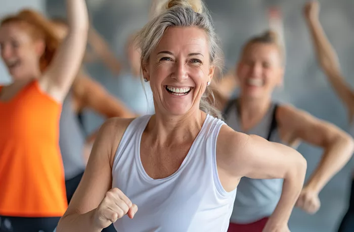 group of women exercising
