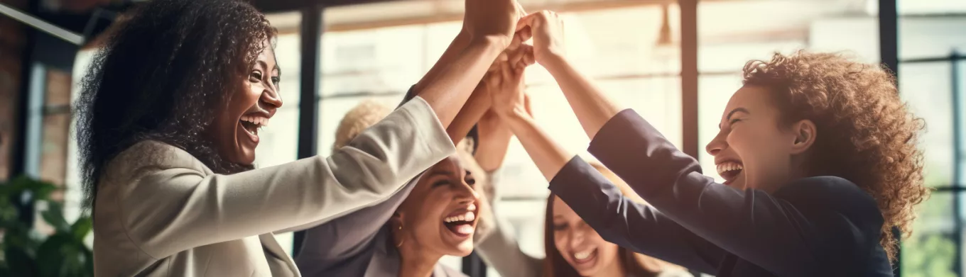 group of happy employees 