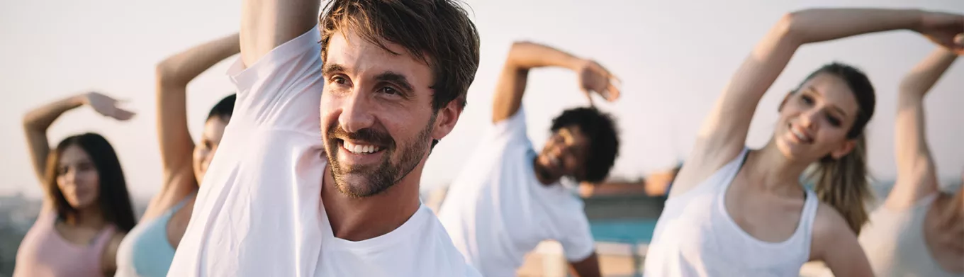 people in an exercise class