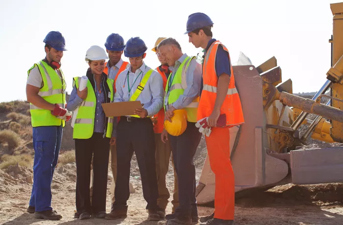 group of workers at a quarry