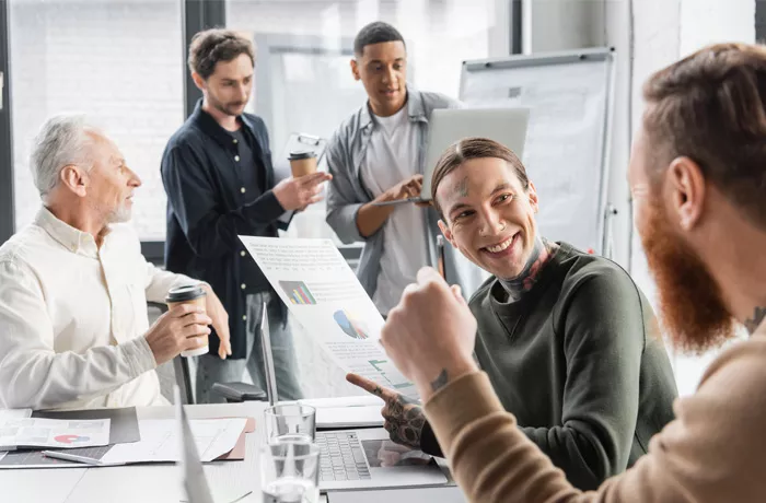 Group of colleagues in a workshop