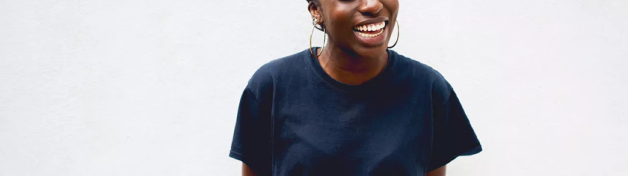 woman smiling