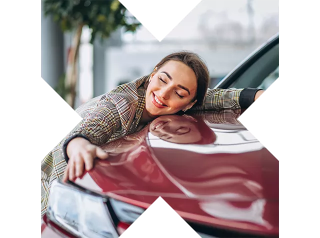 Car Scheme Lady Hugging Car