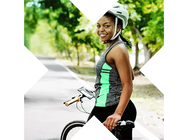 Cycle2Work-Lady-On-Bike-with-Helmet X Shape 640x476
