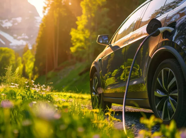 electric car in a field