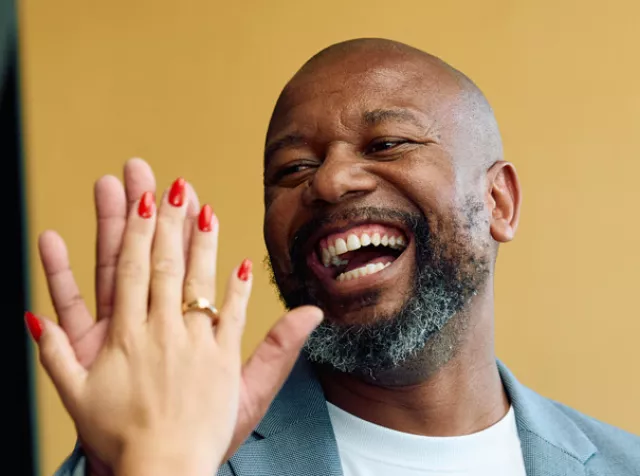 People in the office giving a high-five