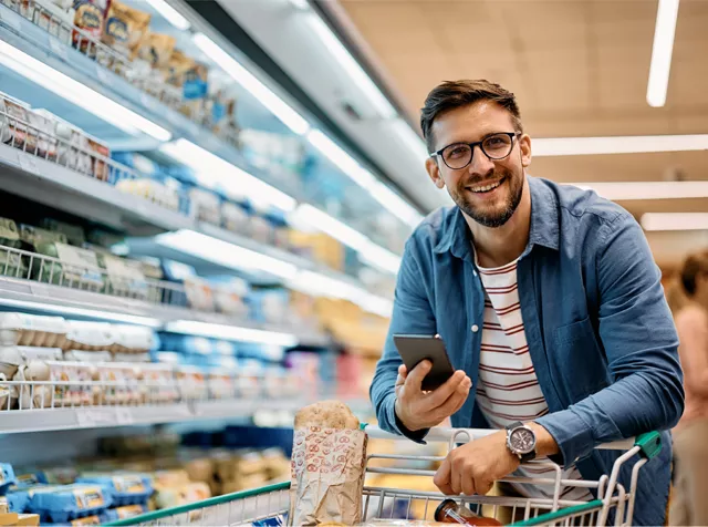 Man shopping for food