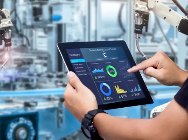 high tech screen in factory