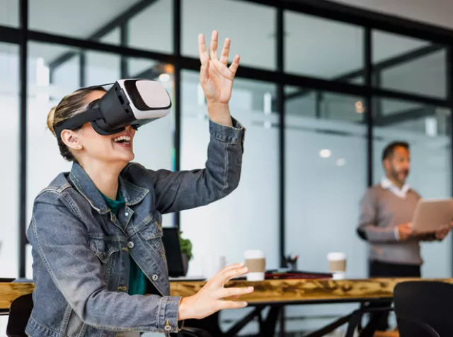 women using VR headset