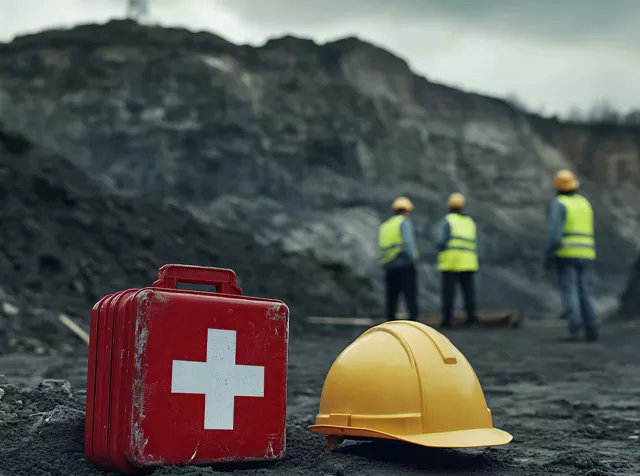 first aid kit next a bag