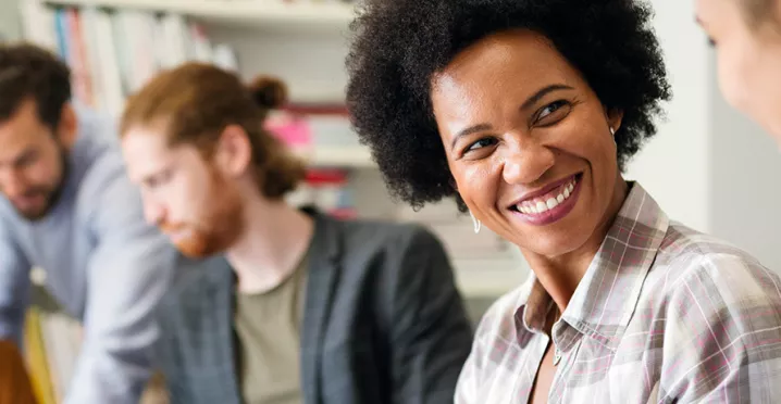 mixed group of people at work