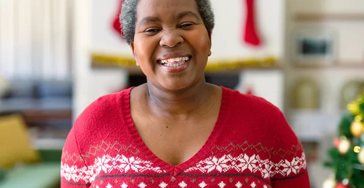 Happy woman as Christmas