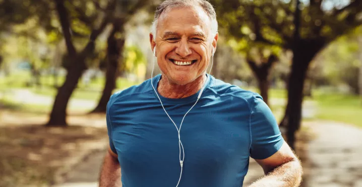 Older man running