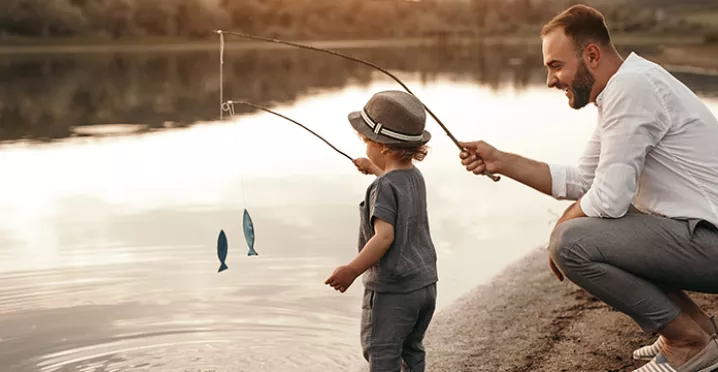 Father and son fishing