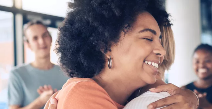 hugging in a support group