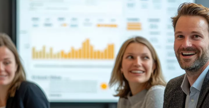 People at work talking strategy