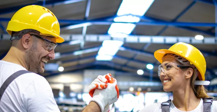 Man and woman in factory