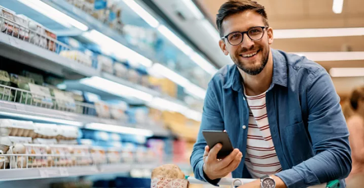 Man shopping for food