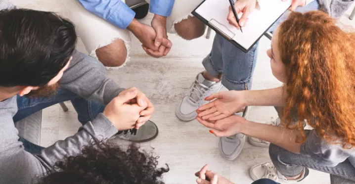 group of people having a conversation