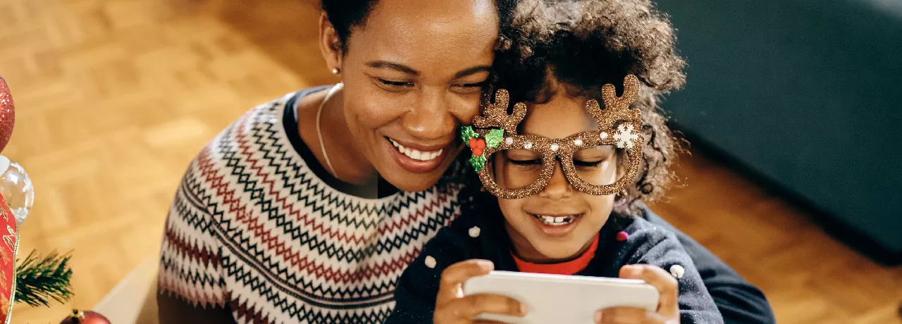 Mother and child at Christmas