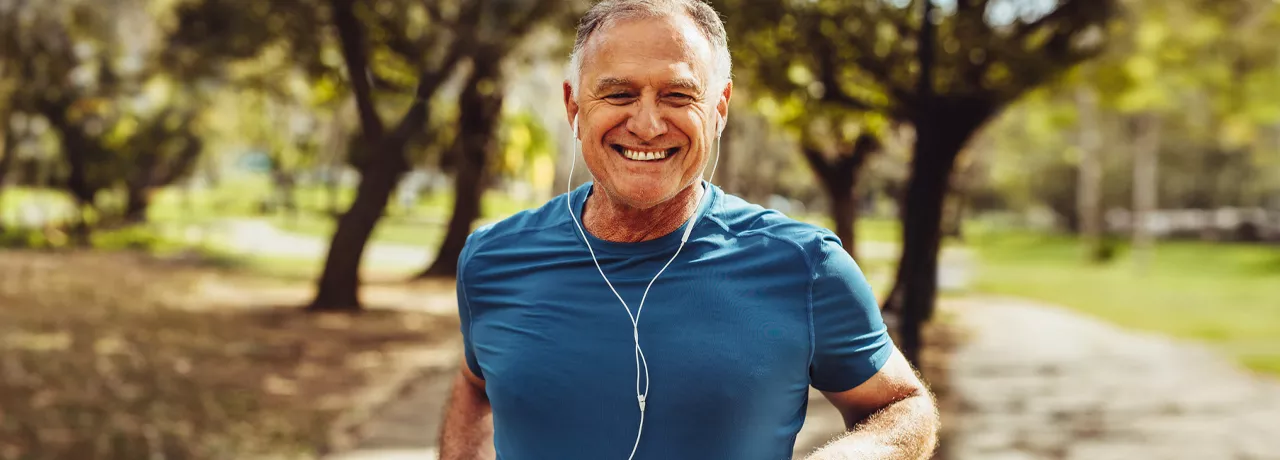 Older man running