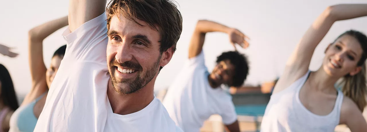 people in an exercise class