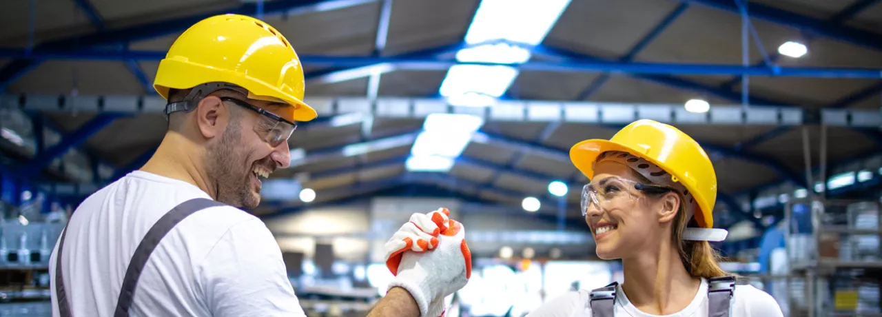 Man and woman in factory