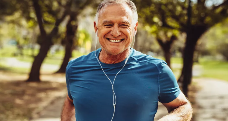 Older man running