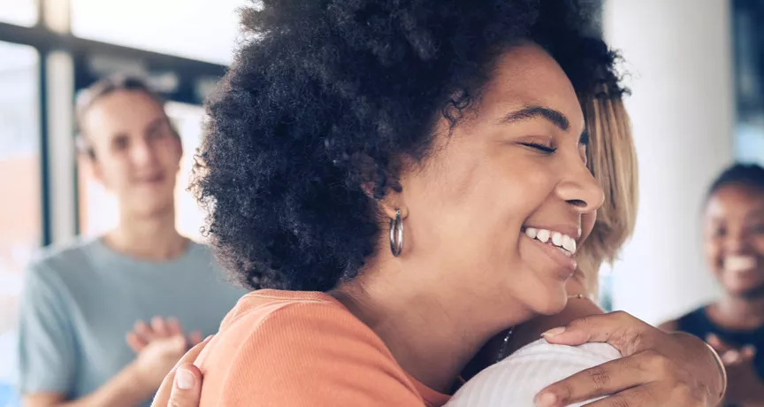 hugging in a support group