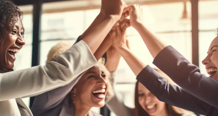 group of happy employees