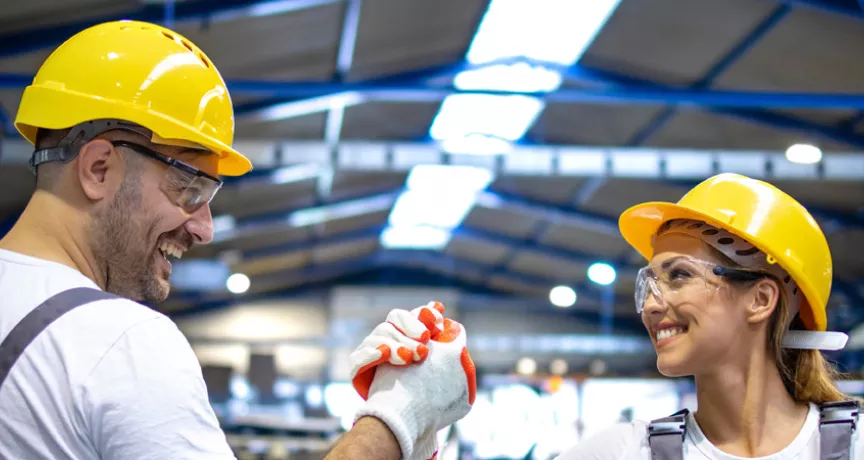Man and woman in factory