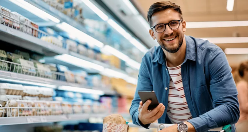 Man shopping for food