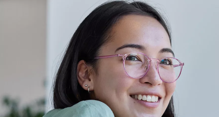 woman sitting at her desk