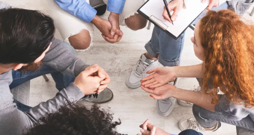 group of people having a conversation