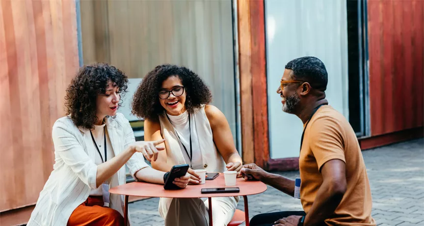 group of colleagues round a table