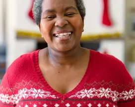 Happy woman as Christmas