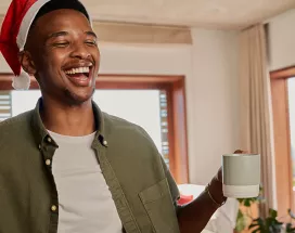 Happy man at Christmas