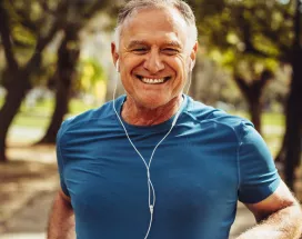 Older man running