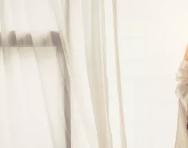 Woman stretching and looking relaxed