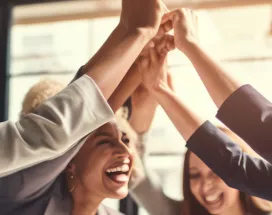 group of happy employees