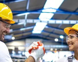 Man and woman in factory