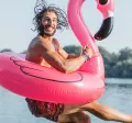 man jumping to water