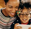 Mother and child at Christmas
