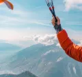 man skydiving