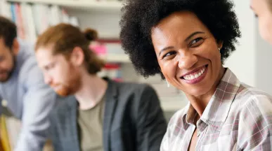 mixed group of people at work