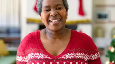 Happy woman as Christmas